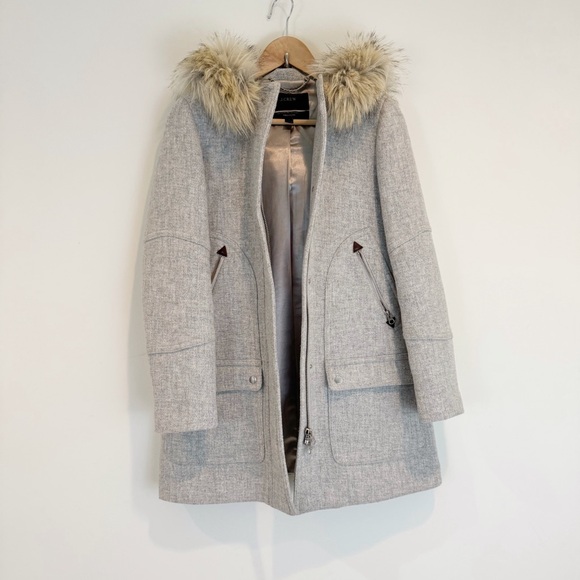J. Crew Size 4 Chateau Parka on Italian Stadium Cloth Gray - Picture 5 of 6